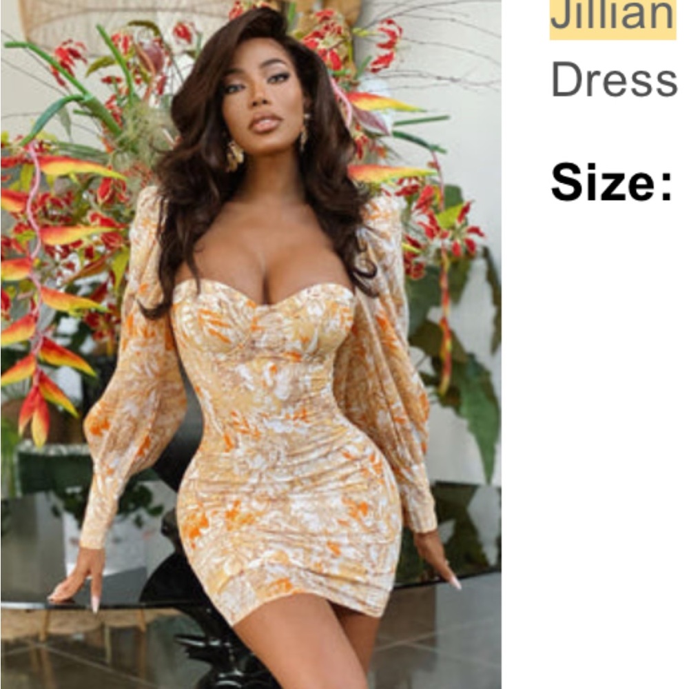 Fashion nova yellow printed mini dress